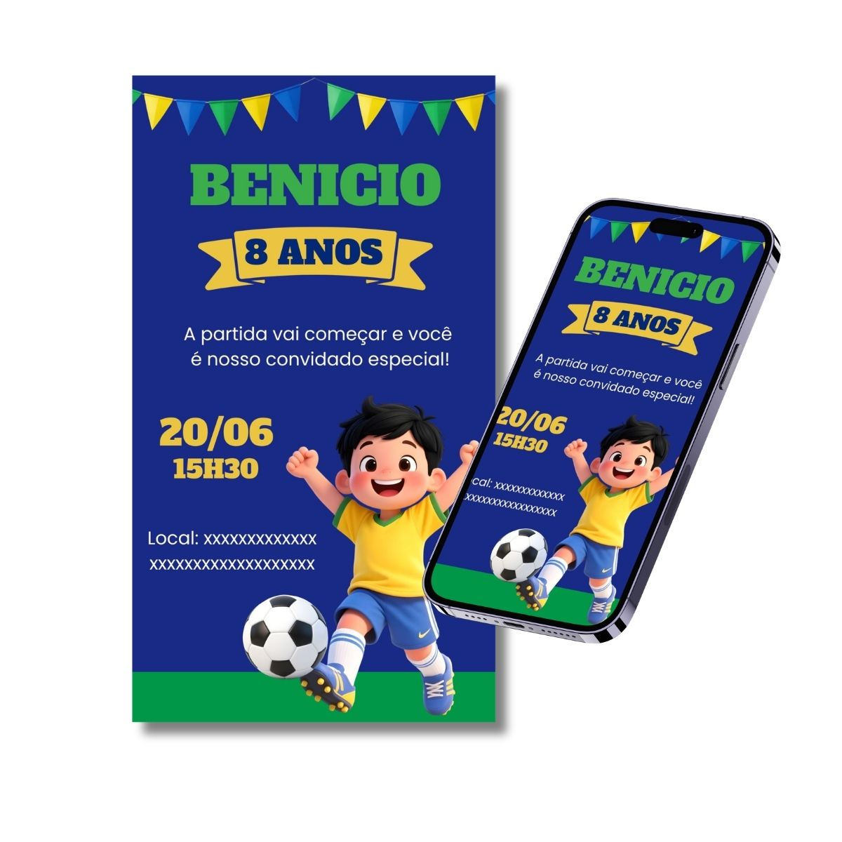 Convite Digital de Aniversário Copa do Mundo Futebol 20