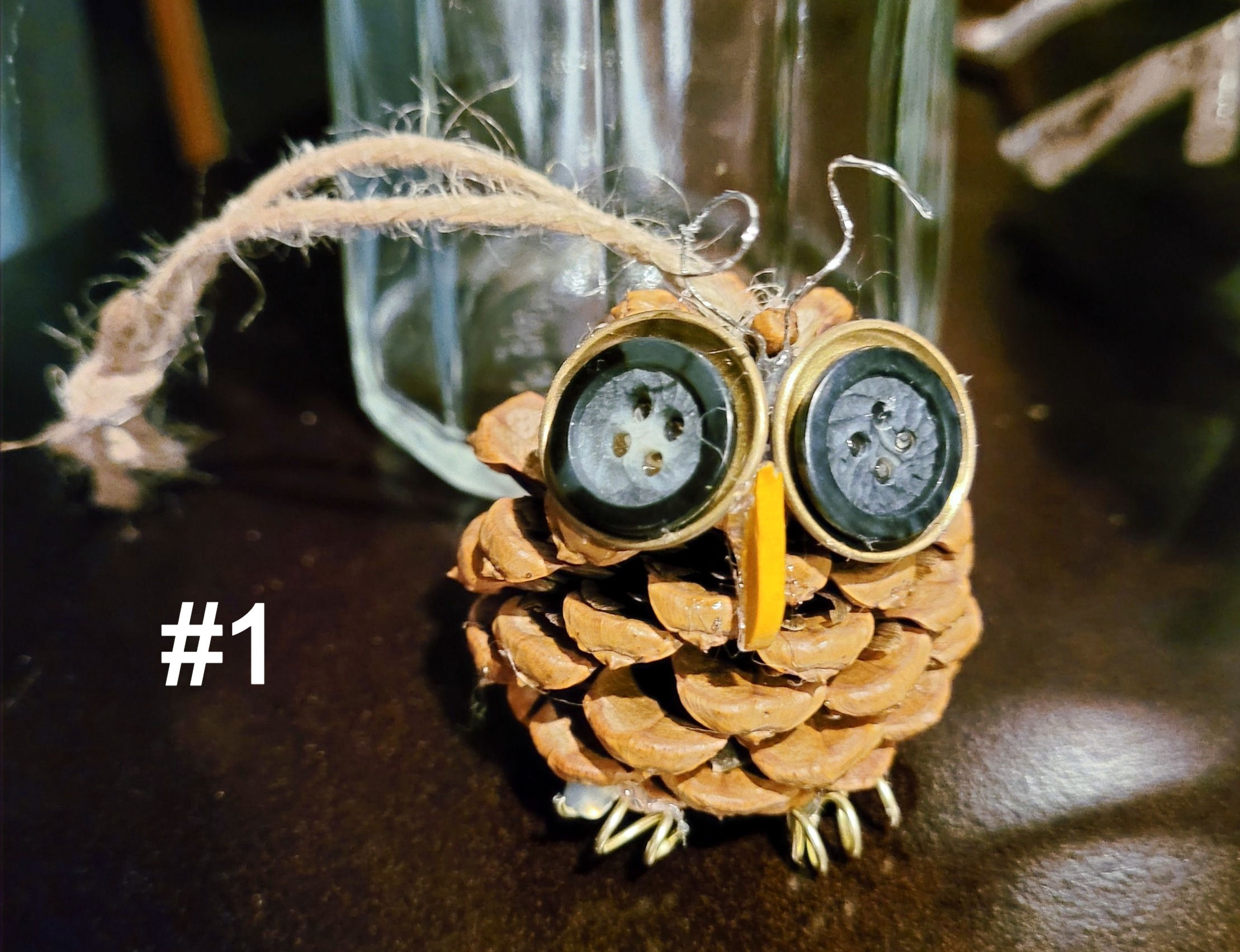 Owl Pinecone Ornament