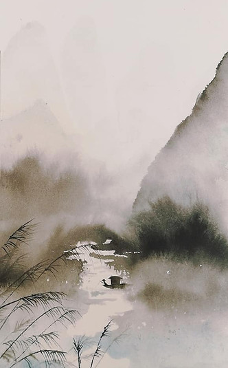 Sumi-e Riverscape