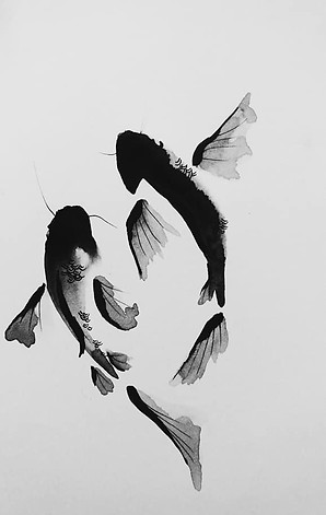 Sumi-e Koi