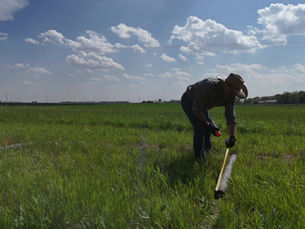 Driving ZahnTech Composite posts at the Ranch: 10x Stronger and 20x More Durable than Wood. 