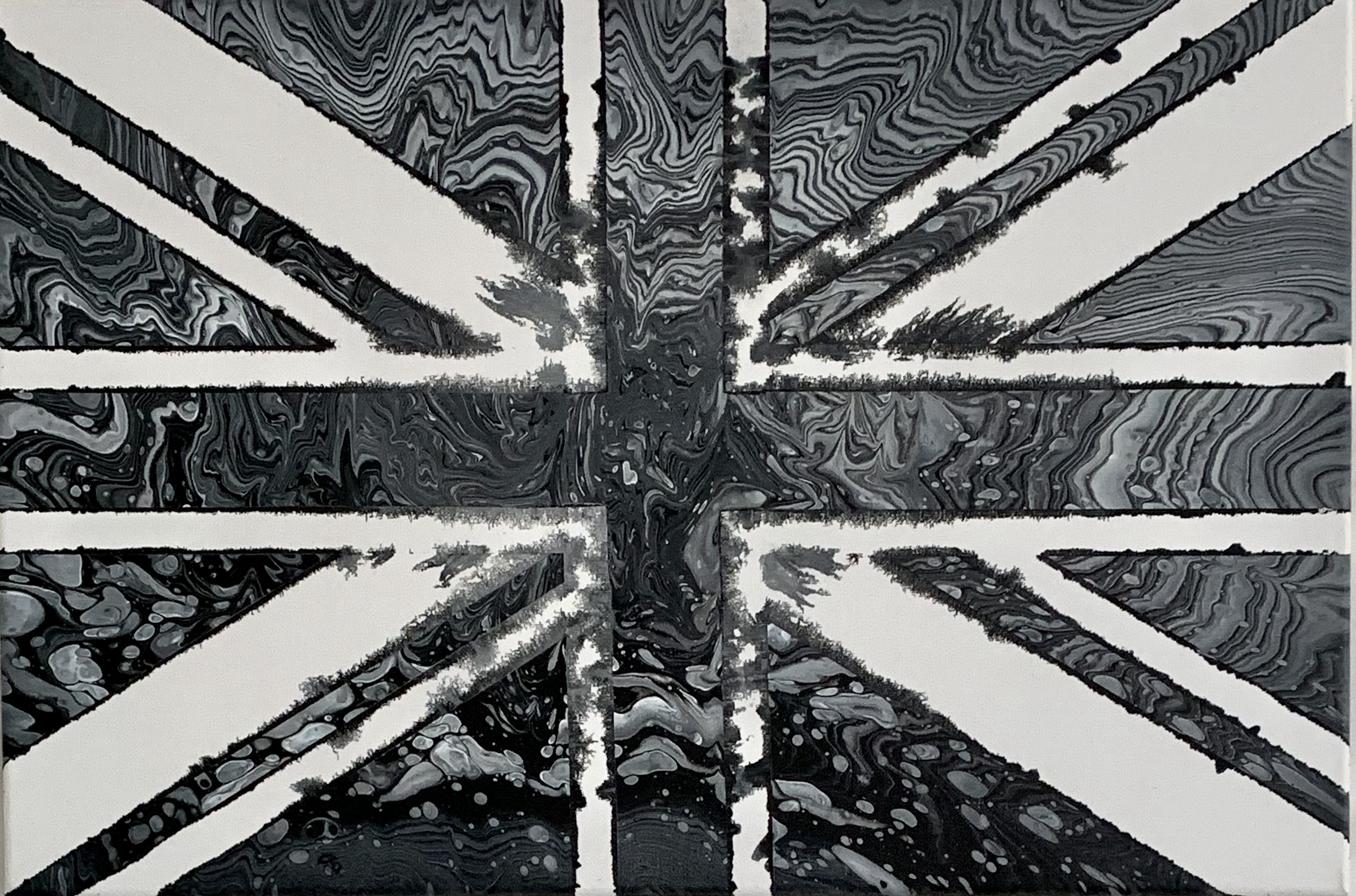 Black and Silver Union Flag