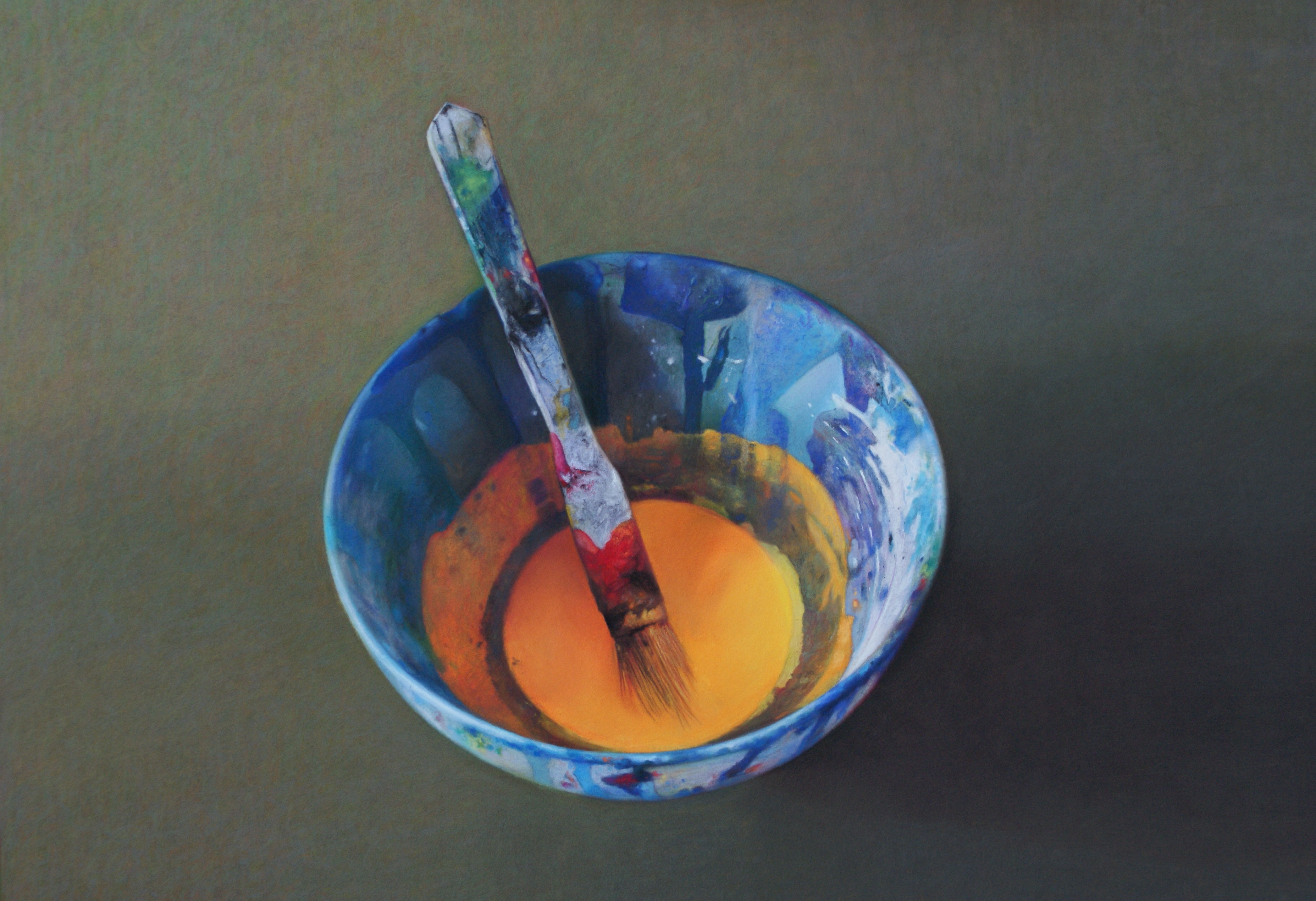 Cadmium yellow mixing bowl (signed print)