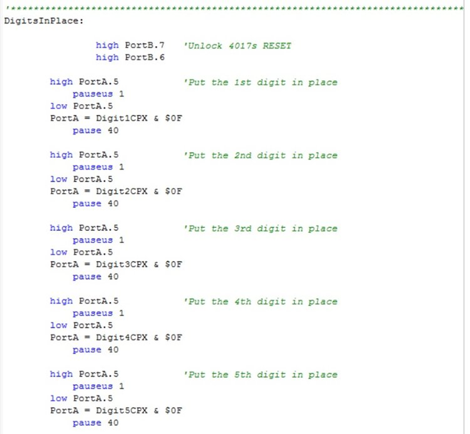 Writing Digits Into CD4543 Driver Chips with the Help of CD4017