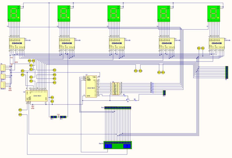 This Is the Schematic for The Third Version of The Same Price Display Module. There Are A Few More Jumpers Added Here And There Because This Is a Single Sided Board.