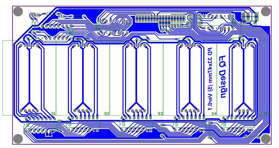 The PCB For the Schematic Above. It Looks a Bit More Congested. It’s Not. It’s Just That The 7-Segments Are Smaller.