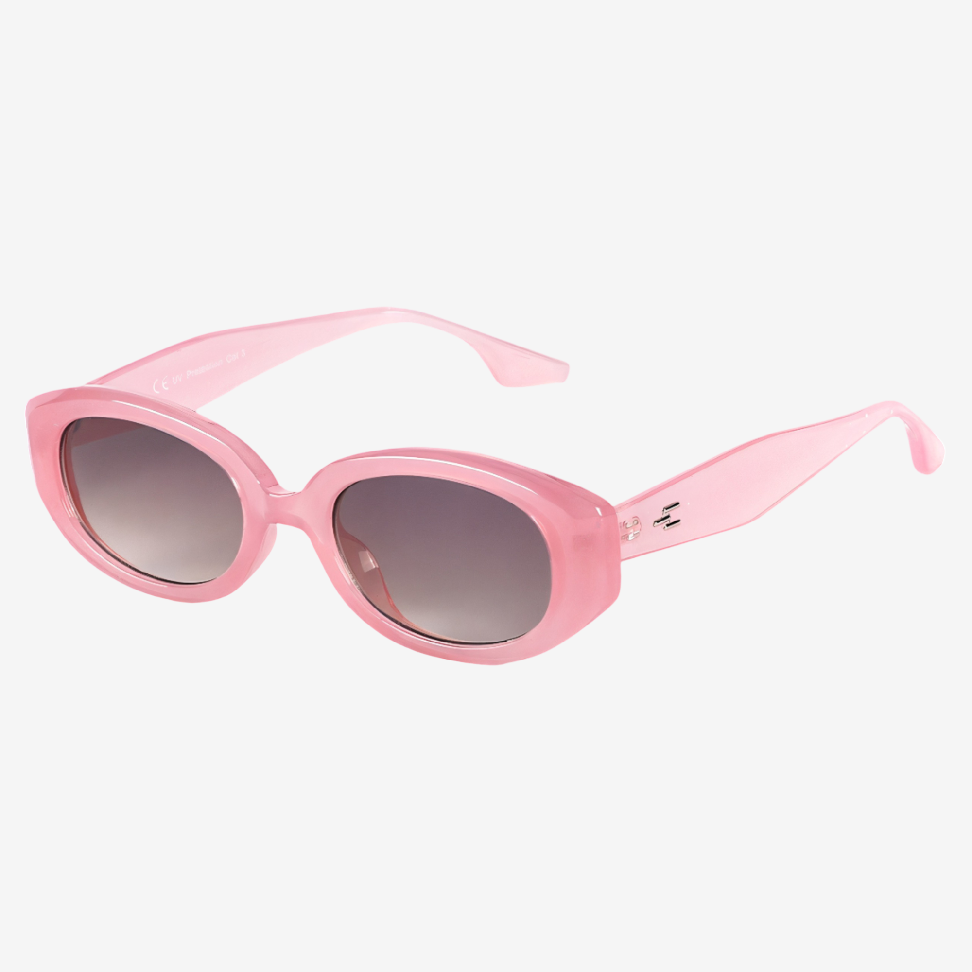 Rose Pink Small Oval framed retro sunglasses 60s 70s