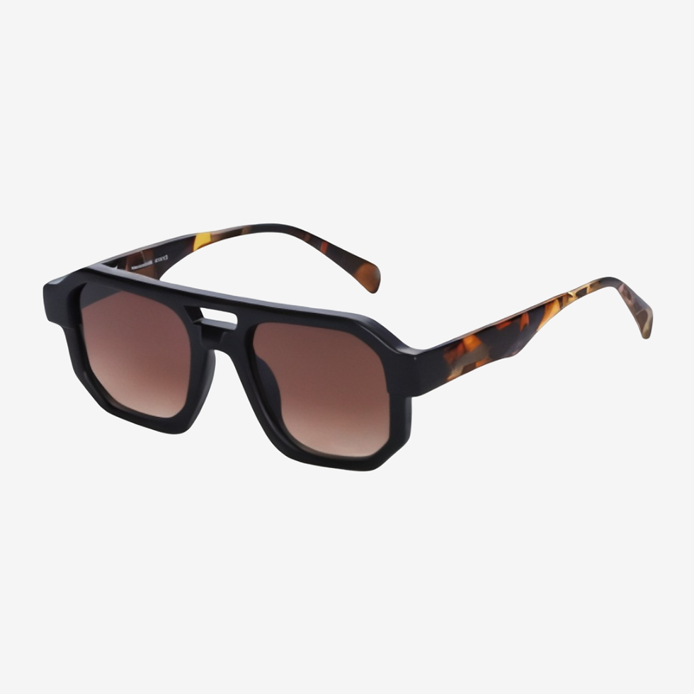 Thumbnail: Double Bridge square framed sunglasses 70s 80ss