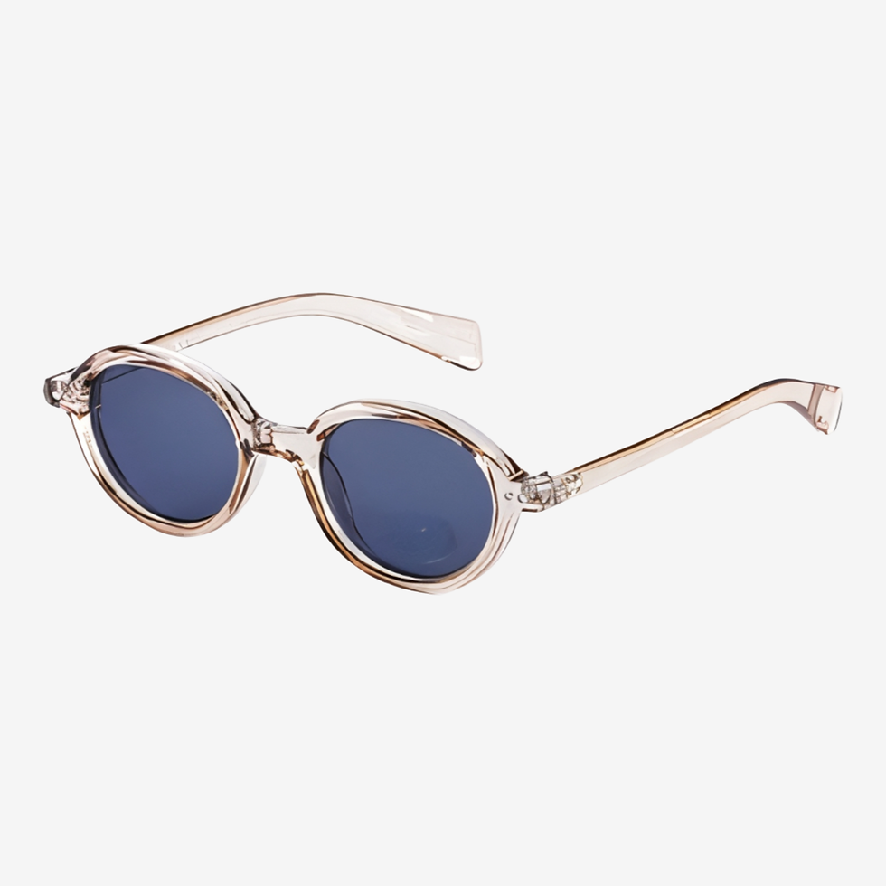 Thumbnail: Small oval framed dark lenses sunglasses 70s 80s