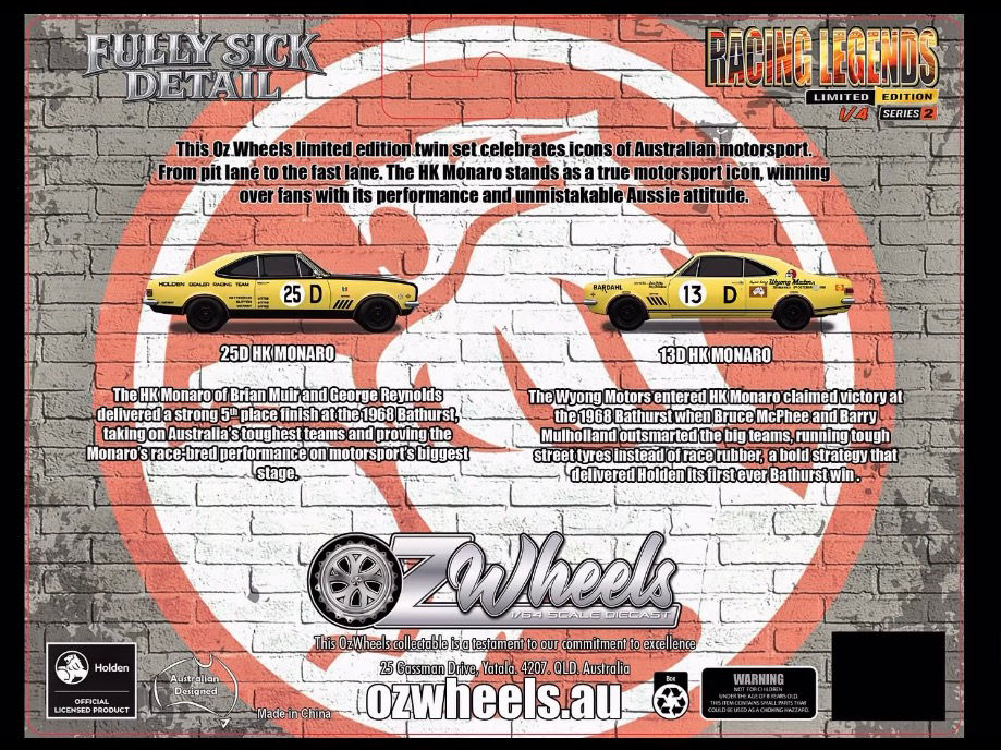 Thumbnail: Oz Wheels FSD Holden Hk Monaro’s Twin Pack 
