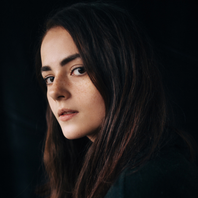 Portrait of a young woman with dark hair