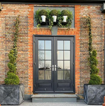 black timber french doors
