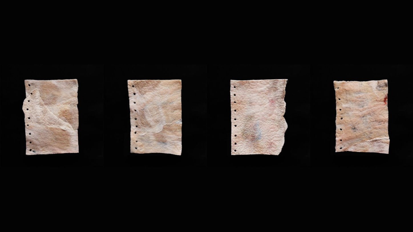 한 겹의 나날, 2025, 21x15cm 140pcs, 양모, 면, 혼합사, 트레이싱지