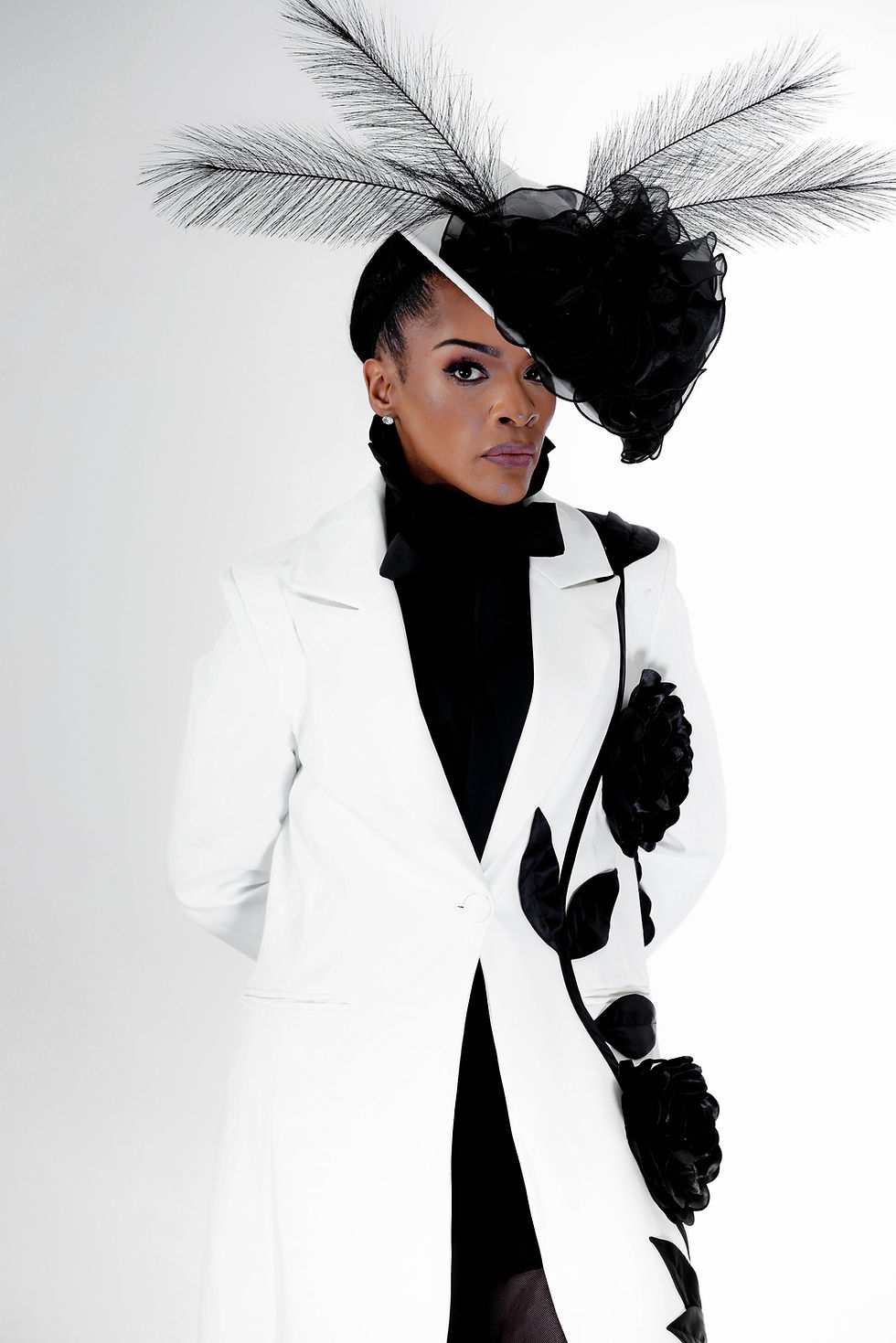 Thumbnail: Custom Nira Love Hat Design w/ Floral & Feather Detail 