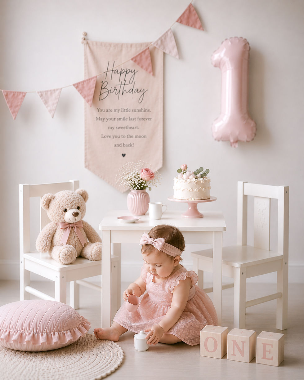 Foto von Cake Smash Shooting Baby Girl