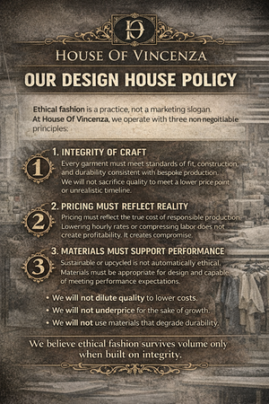 House Of Vincenza Design House Policy Statement
