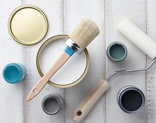 Farbe, Pinsel, Malerrolle