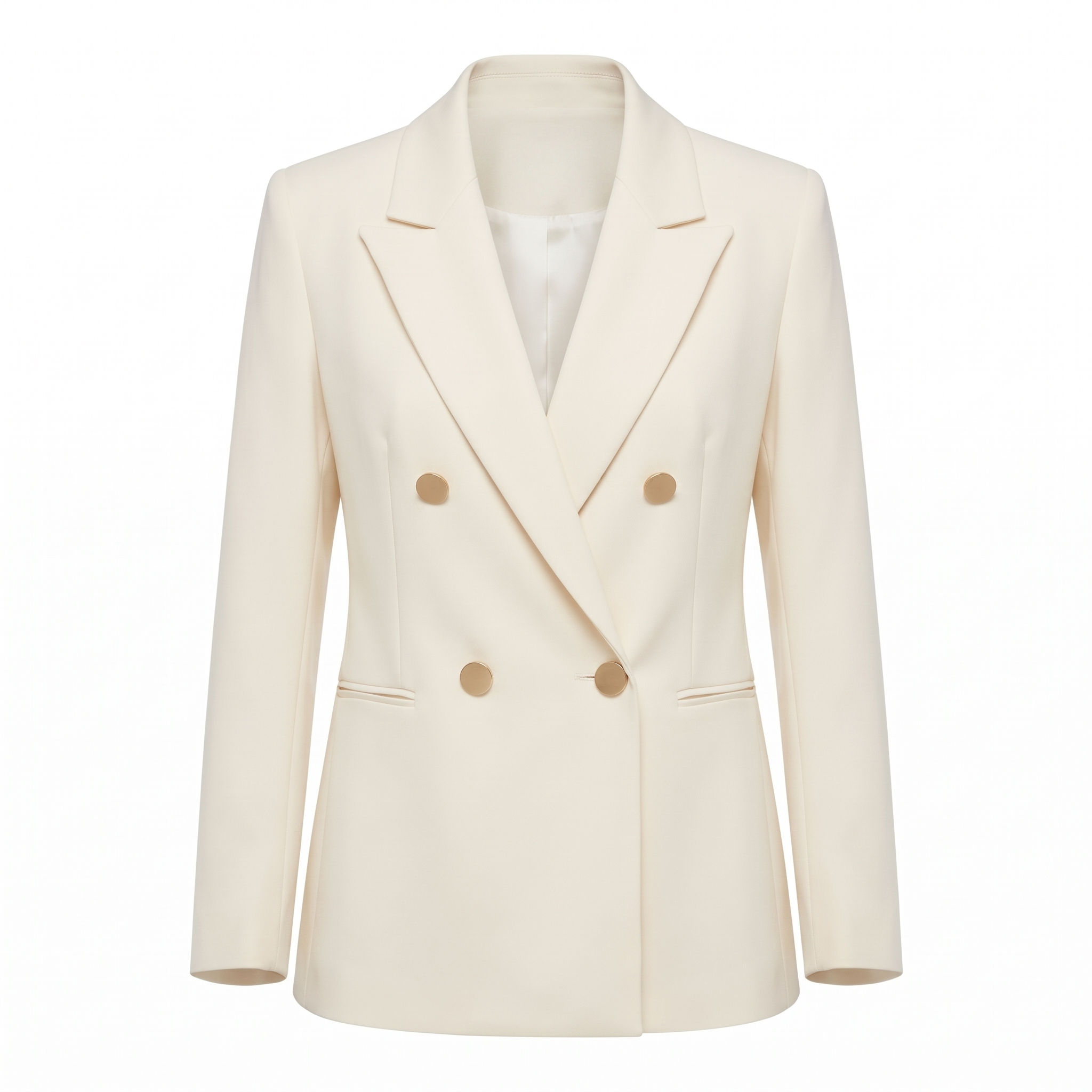 Blazer Feminino Double Breasted com Botões Dourados Portelier