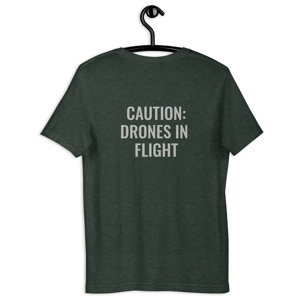Thumbnail: Caution drones in flight - Short-Sleeve Unisex T-Shirt