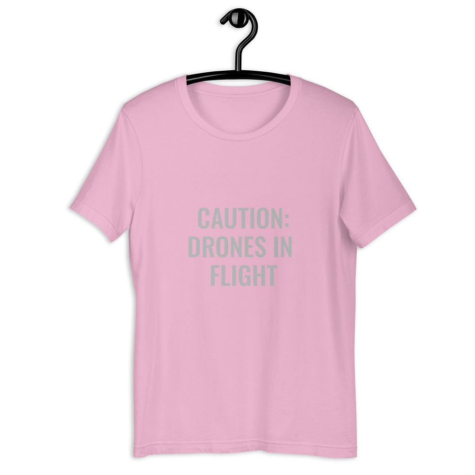 Thumbnail: Caution drones in flight - Short-Sleeve Unisex T-Shirt