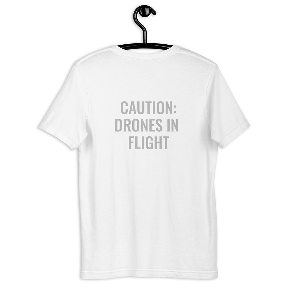 Thumbnail: Caution drones in flight - Short-Sleeve Unisex T-Shirt