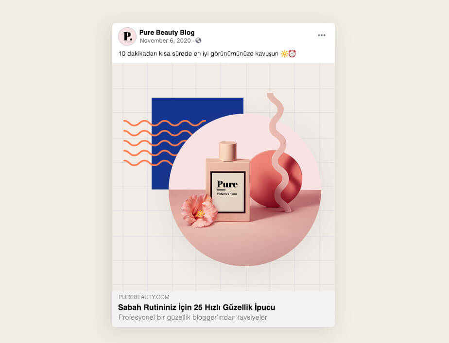 Instagram kişisel blog hesabı ve Instagram gönderisi.
