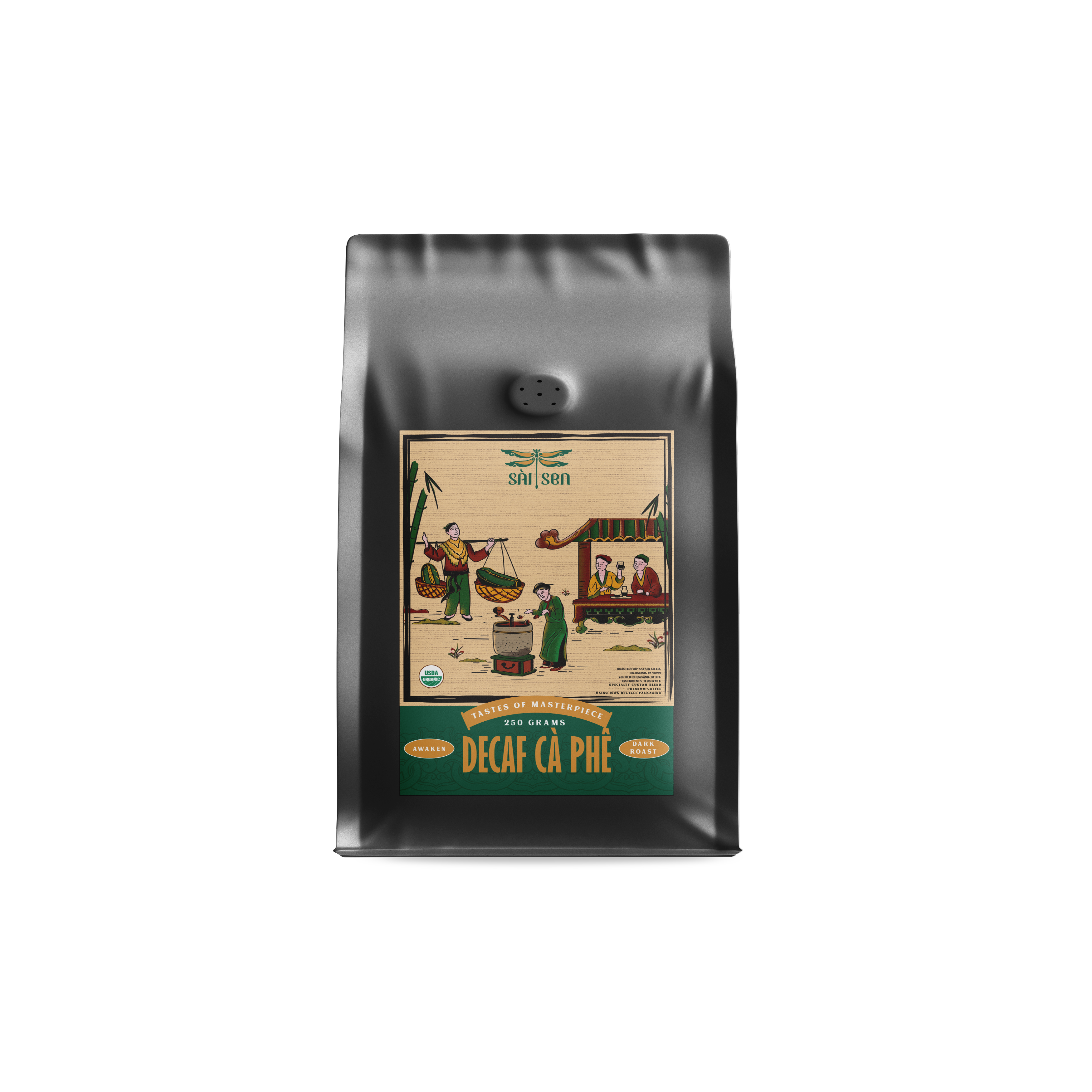 Decaf Awaken Organic Sai Sen Whole  Bean -250gr