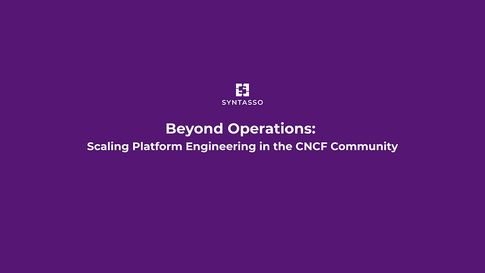 Beyond Operations: Scaling Platform Engineering in the CNCF Community