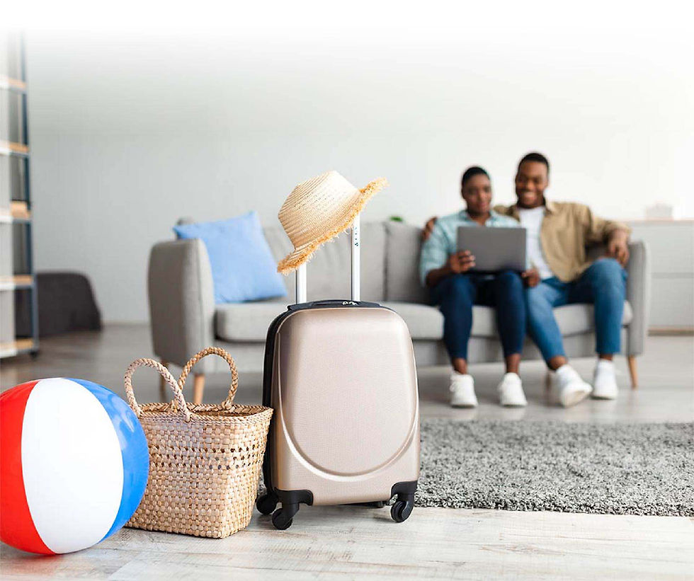 Couple sitting in their vacation home