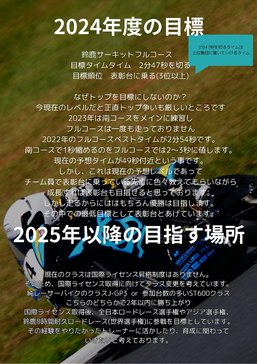 翁長凜選手 2024年度 参戦企画