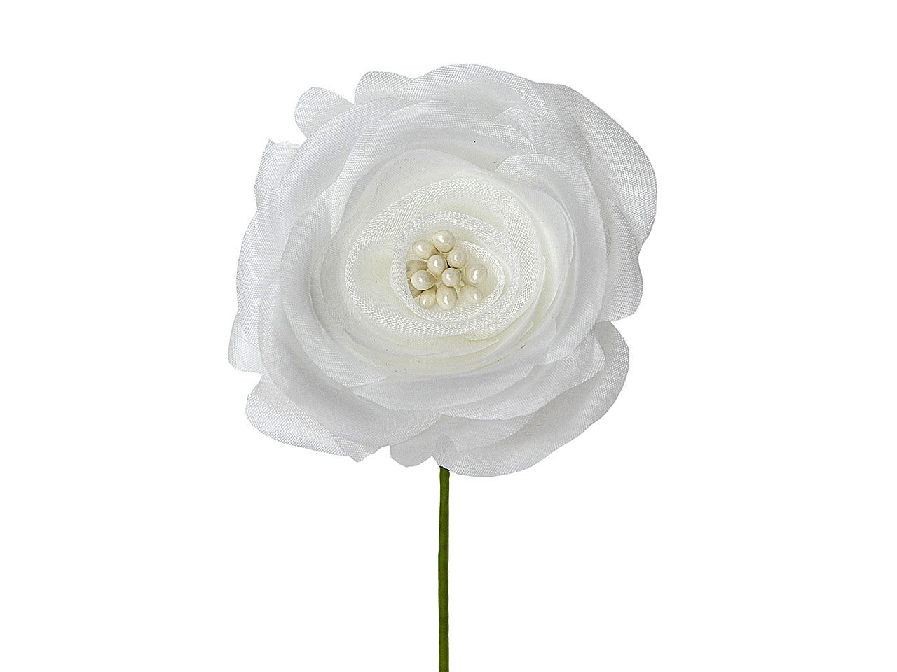 ROSA C/SEMI D.6cm BIANCO L2176/WHT