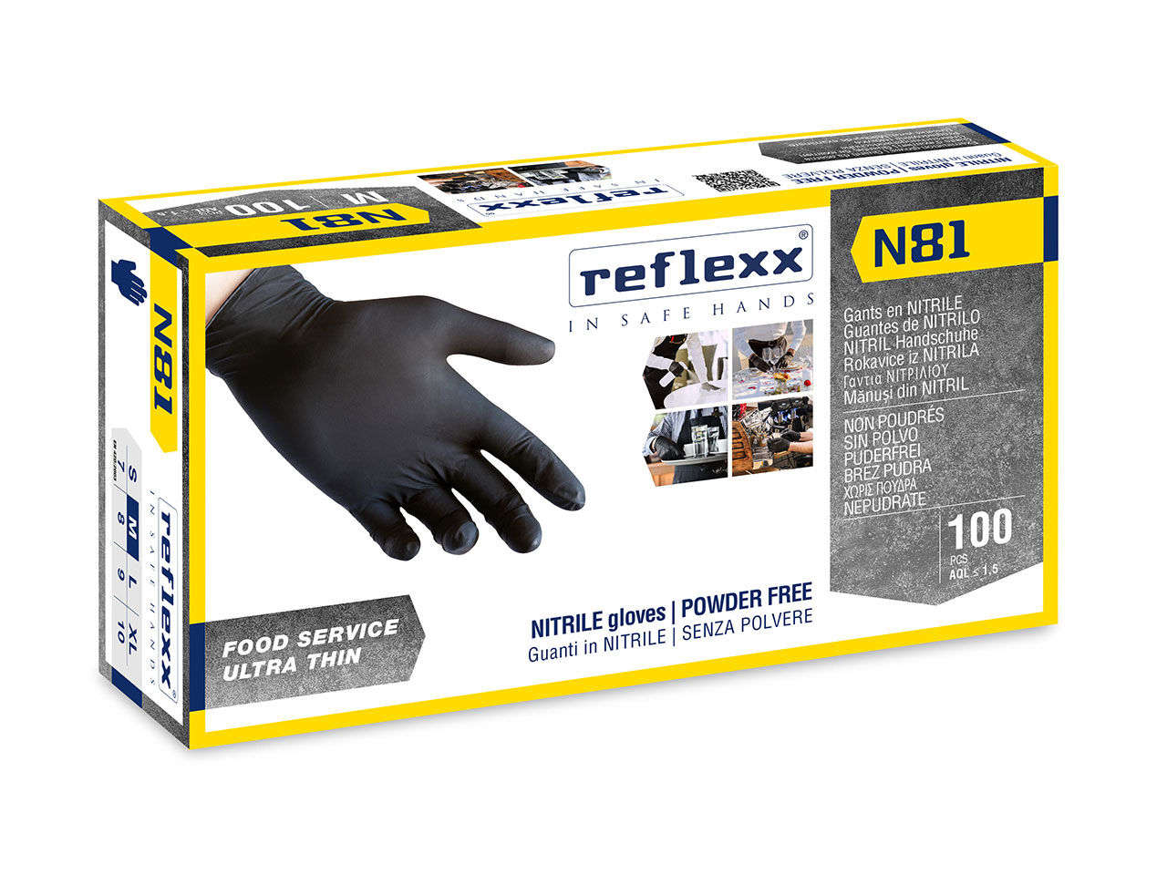 GUANTI MONOUSO IN NITRILE NERI S N81 XL