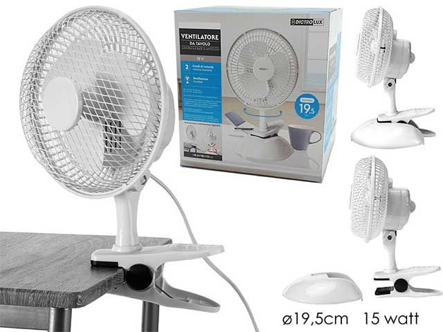 VENTILATORE 3 PALE 15w C/PINZA 586161
