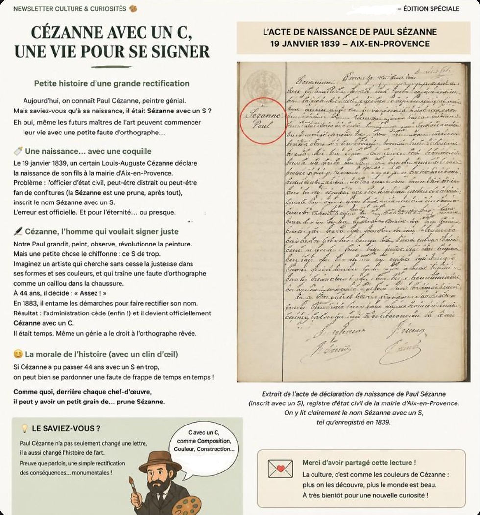 Saviez-vous que le grand Paul Cézanne n’a pas toujours signé son nom comme nous le connaissons ?