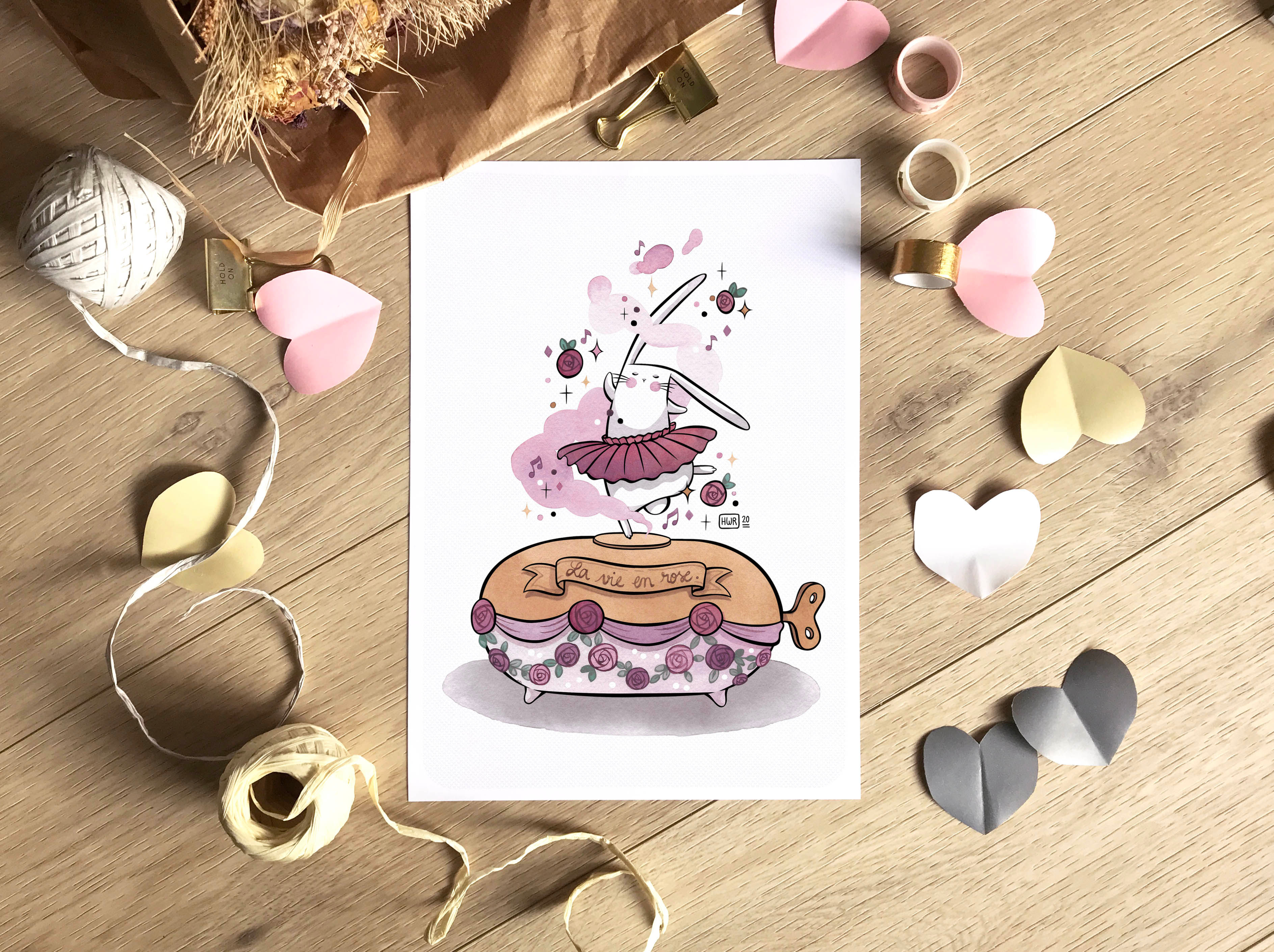 Illustration " La vie en rose " - Formats A6, A4 et A3