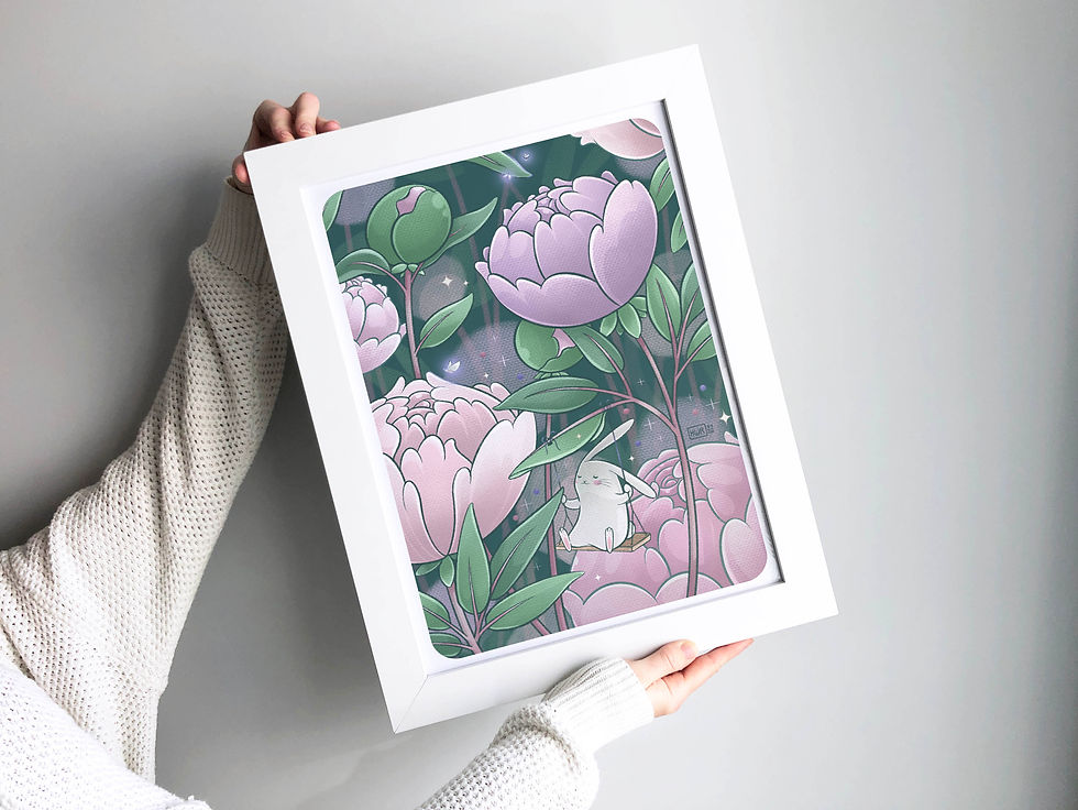 Miniature : Illustration " Jardin secret " - Été - Formats A6, A4 et A3