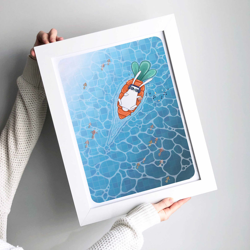 Miniature : Illustration " À la dérive " - Été - Formats A6, A4 et A3