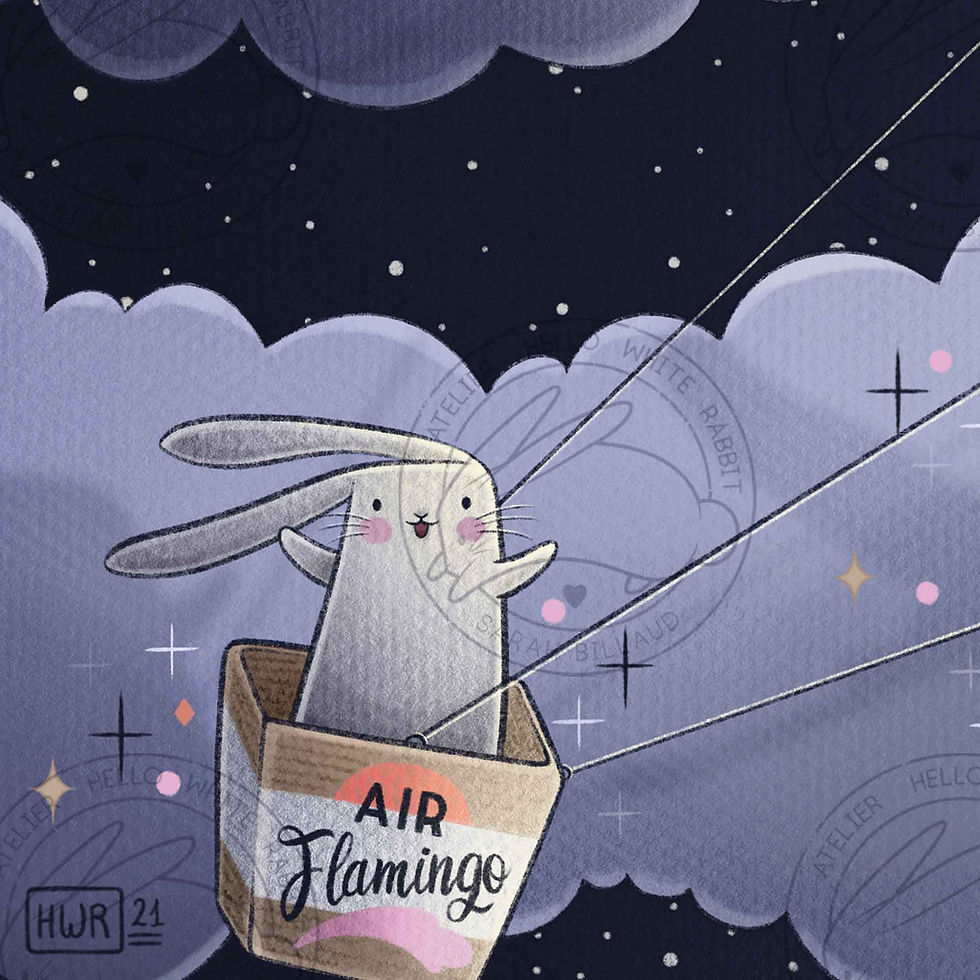 Miniature : Illustration " Air Flamingo " - Formats A6, A4 et A3
