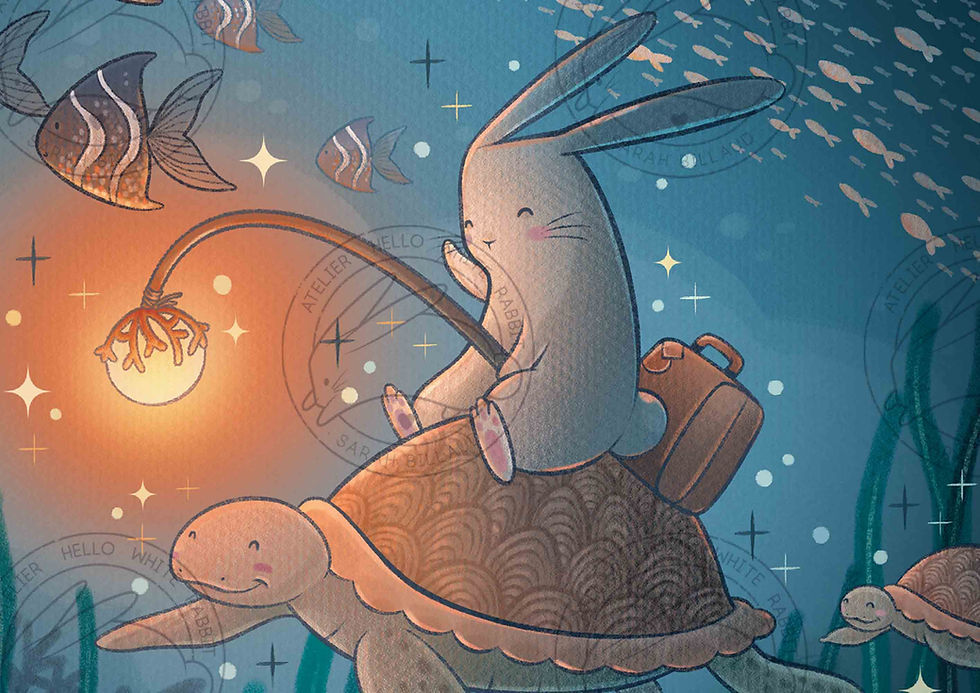Miniature : Illustration " Voyage sous l'océan " - Été - Formats A6, A4 et A3