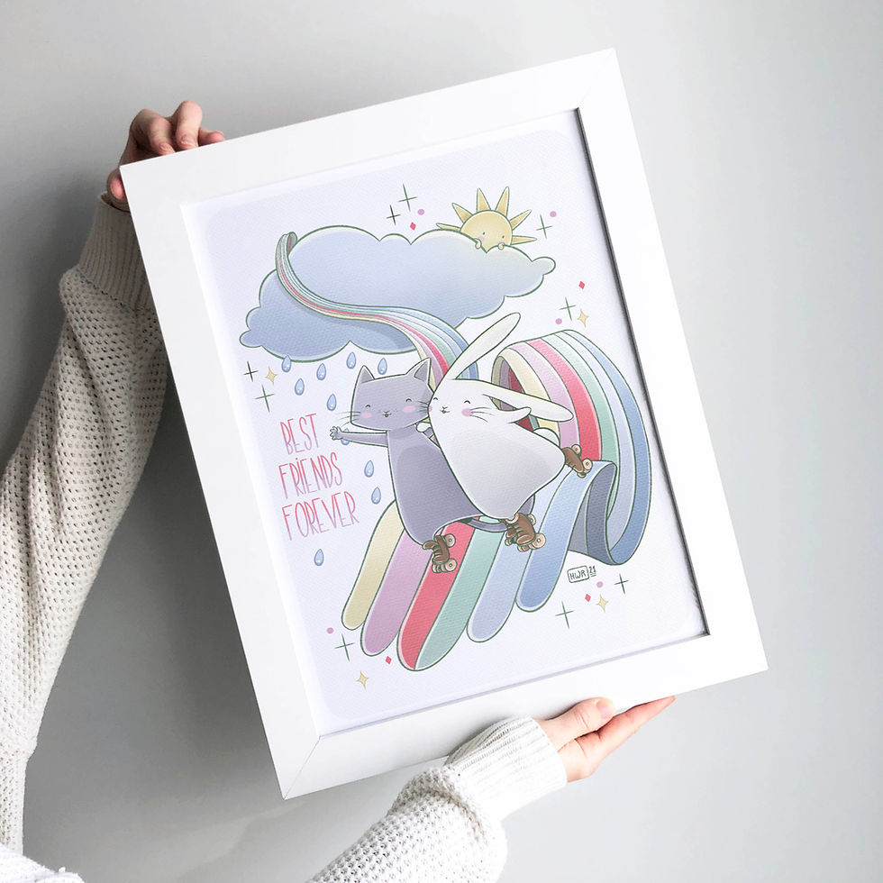 Miniature : Illustration " Best friends forever " - Formats A6 et A4