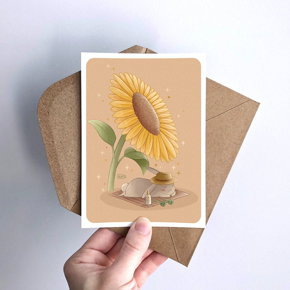 Miniature : Illustration " Tournesol " - Été - Formats A6