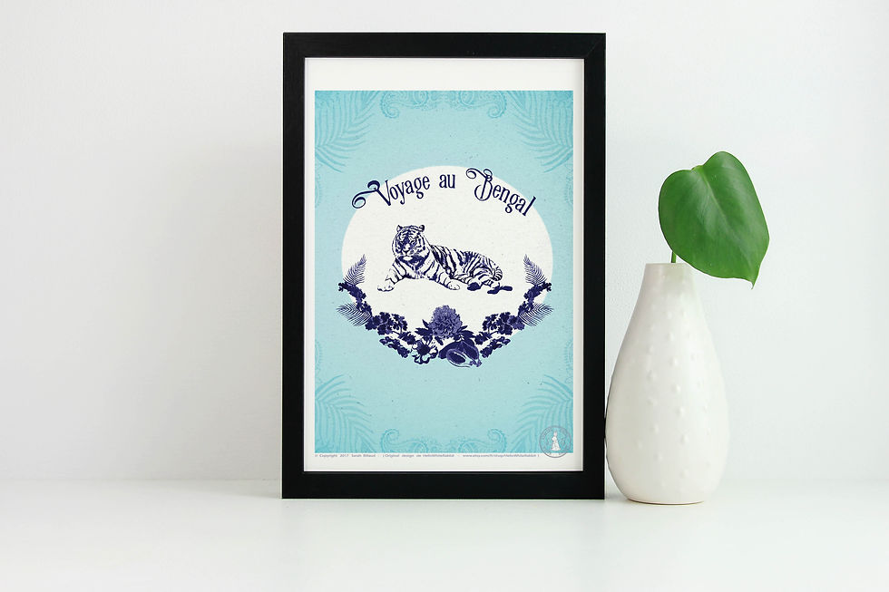 Affiche A4 "Voyage au Bengal"