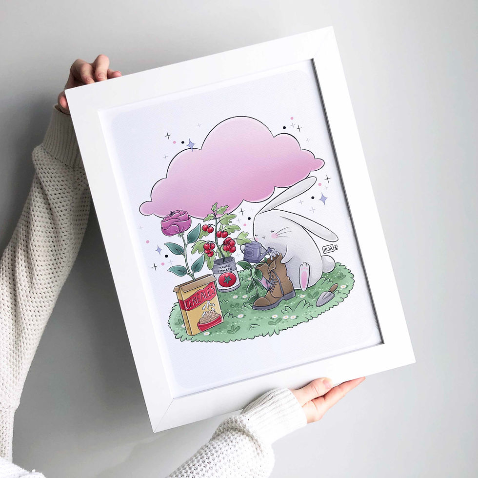 Miniature : Illustration " Jardin recyclé " - Formats A6, A4 et A3