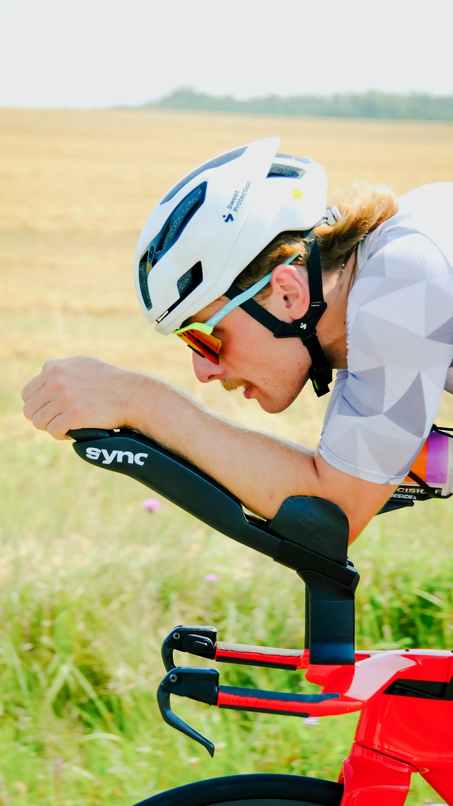 Jonathan Homberg auf der Zeitfahrmaschine