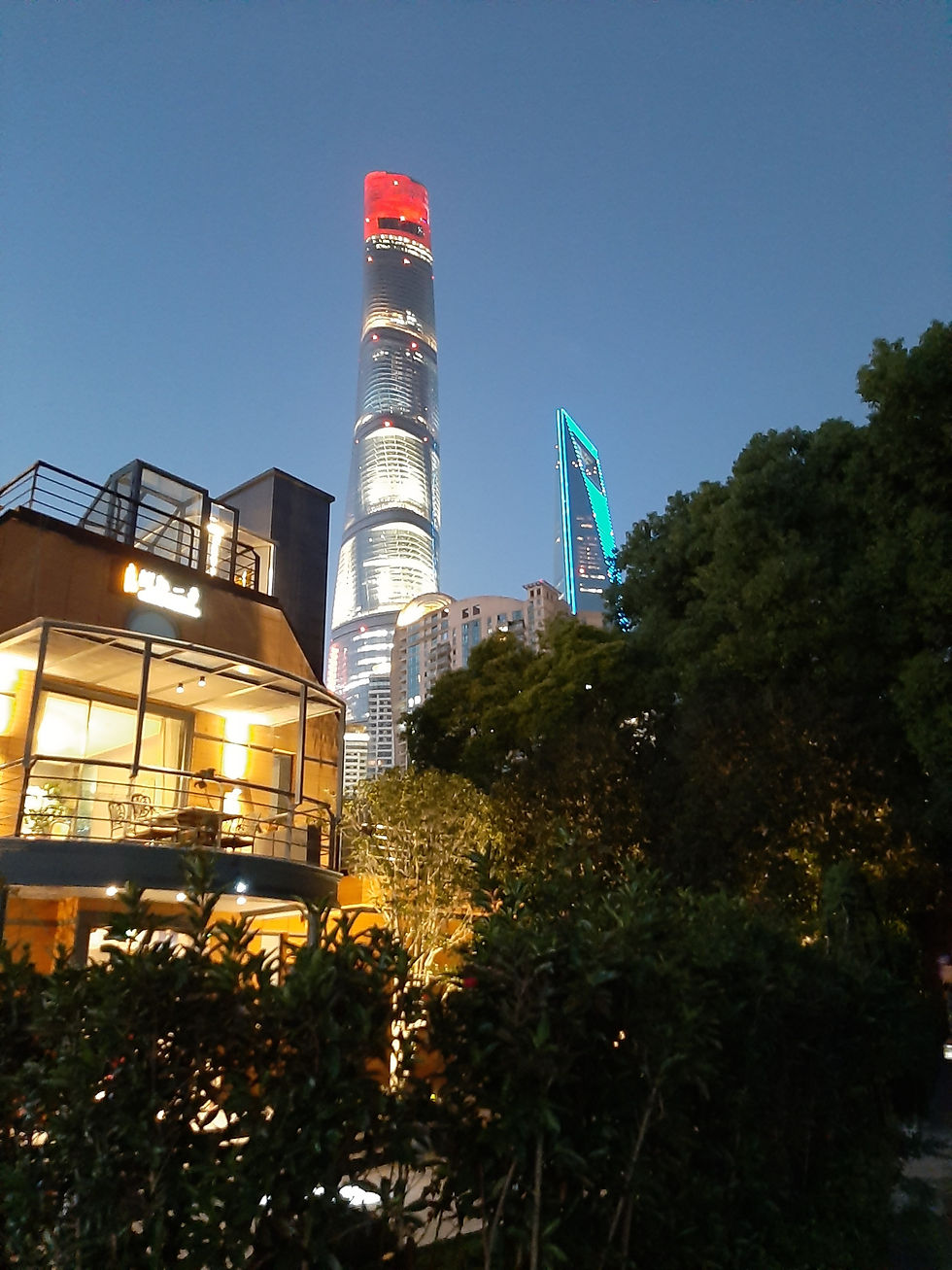 Shanghai Tower and Bund Lighthouse and World Financial Center