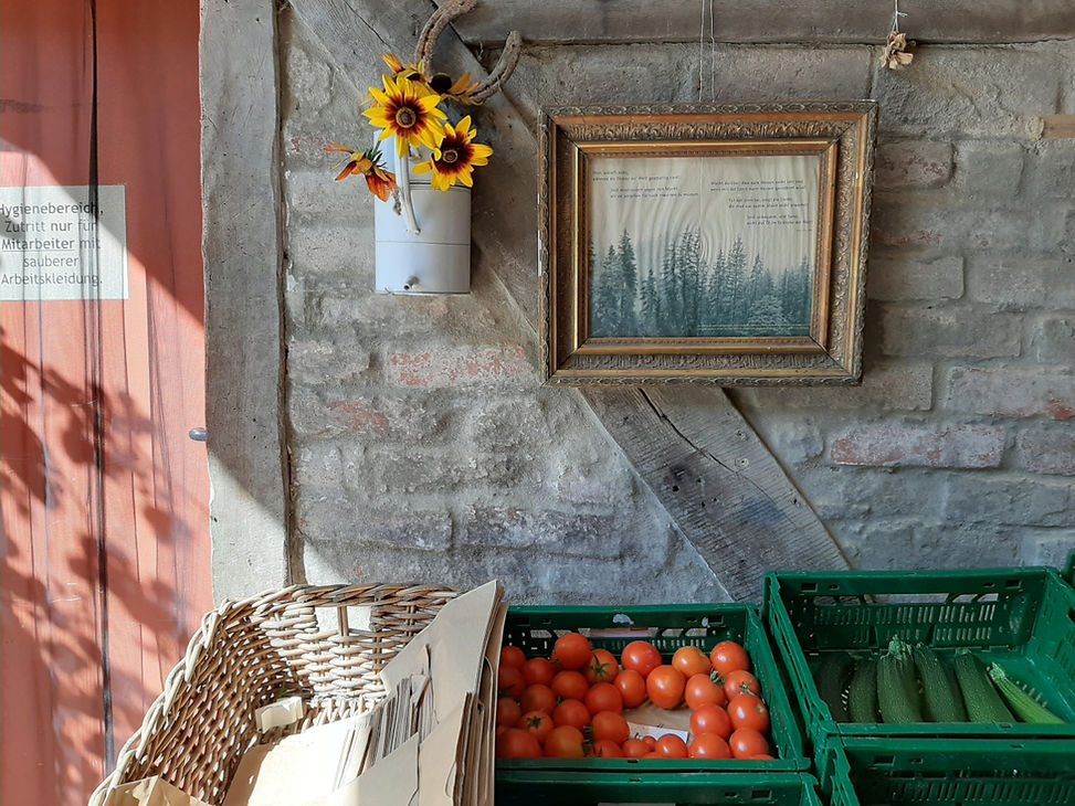 Biohöfe, Windrather Straße, Velbert, Huhn im Heu, Chicken in the Hay, Elfringhauser Schweiz, Velbert, Felderbachstraße biodynamic farming Northrhine Westphalia