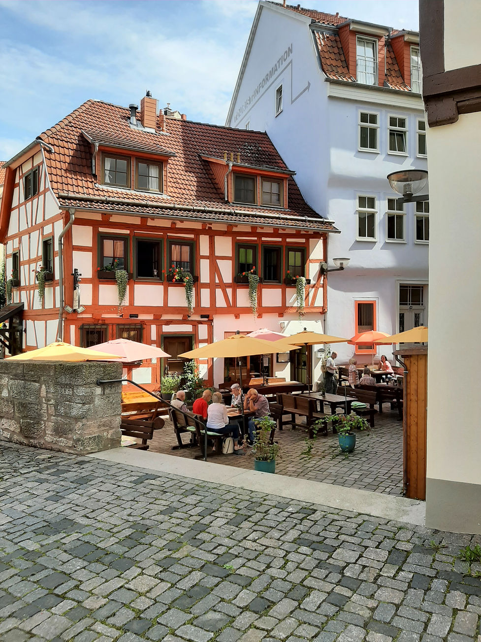 Schmalkalden, Mohrengasse, Thüringen, Thuringia, Altstadt, Old town, Gasthof Inn Am Kirchhof