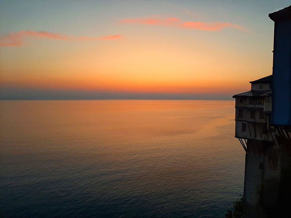 Sonnenuntergang, Kloster Dionysiou, Berg Athos