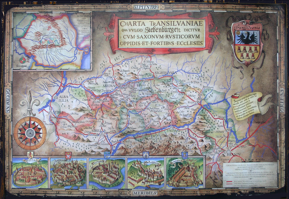 Karte , Map Transsilvanien, Transylvania
