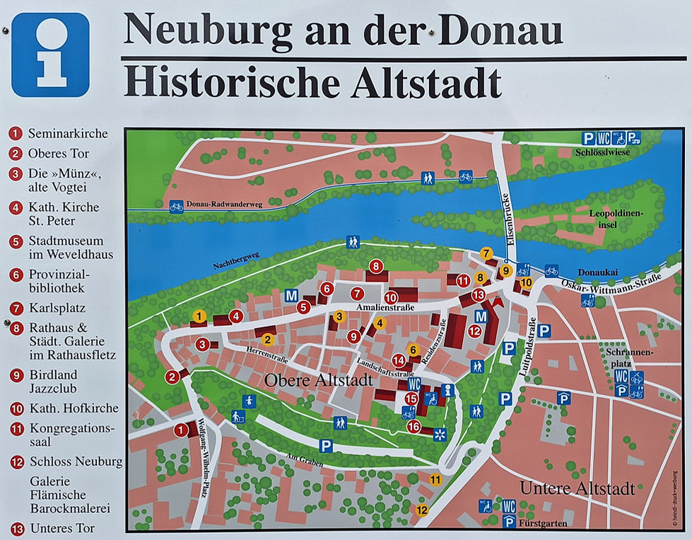 Karte Historische Altstadt, Neuburg an der Donau